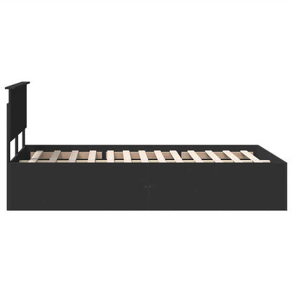 Bed Frame with Headboard Black 120 x 190 cm Engineered Wood
