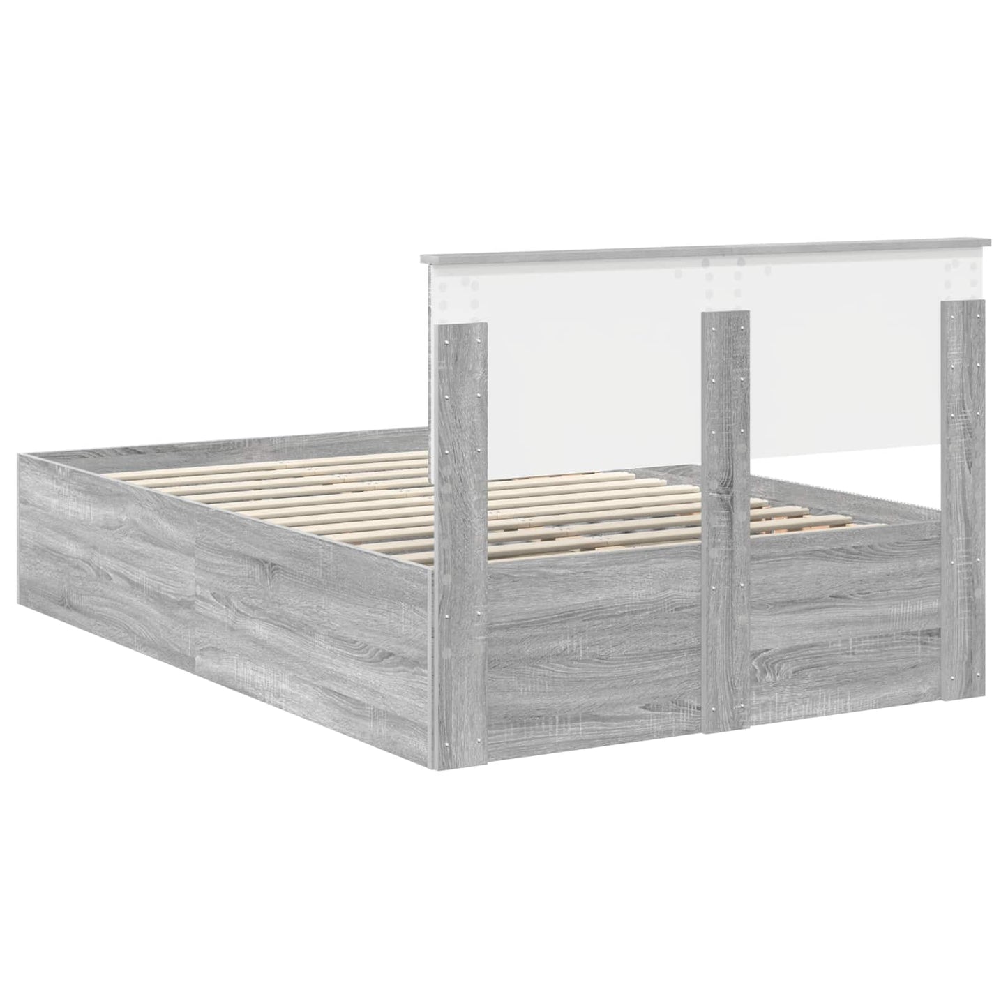 Bed Frame Grey Sonoma 120 x 190 cm Engineered Wood