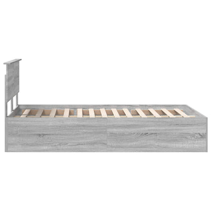 Bed Frame Grey Sonoma 120 x 190 cm Engineered Wood