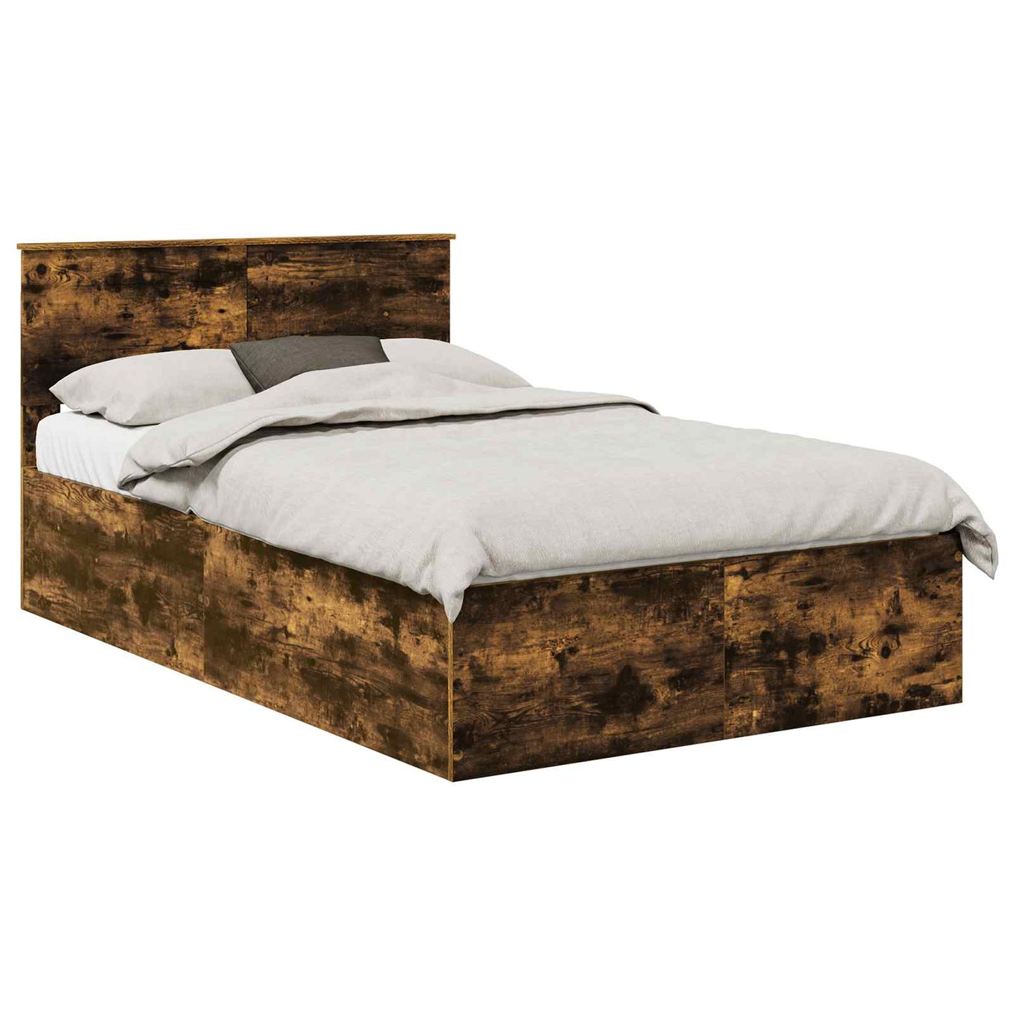 Bed Frame Smoked Oak 120 x 200 cm Engineered Wood