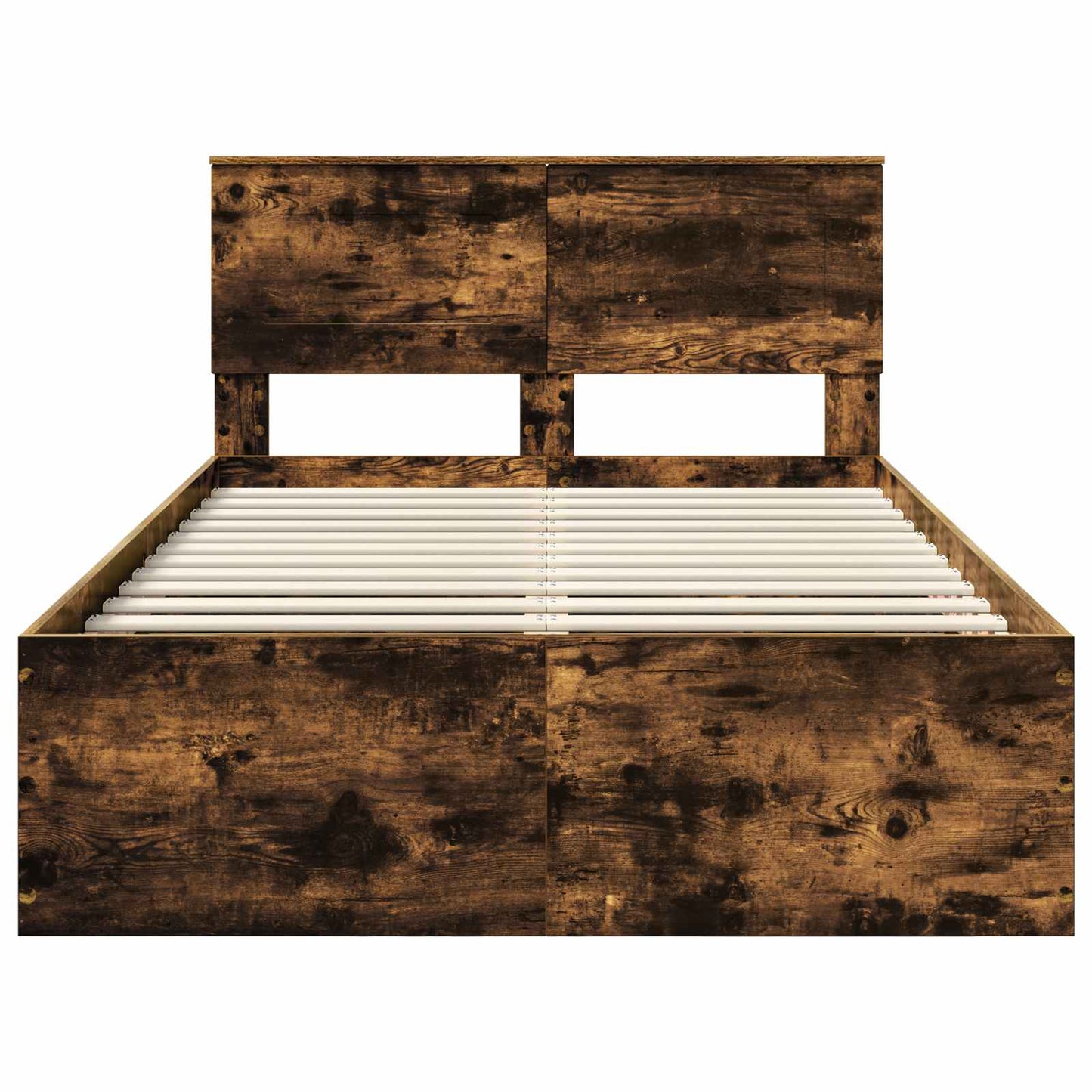Bed Frame Smoked Oak 120 x 200 cm Engineered Wood