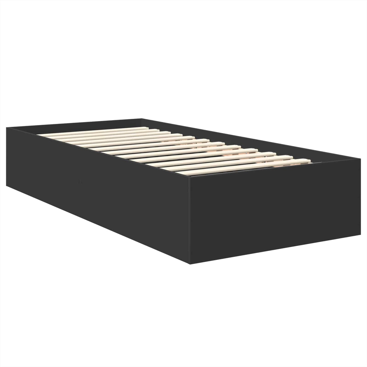 Bed Frame with Headboard Black 100 x 200 cm Engineered Wood