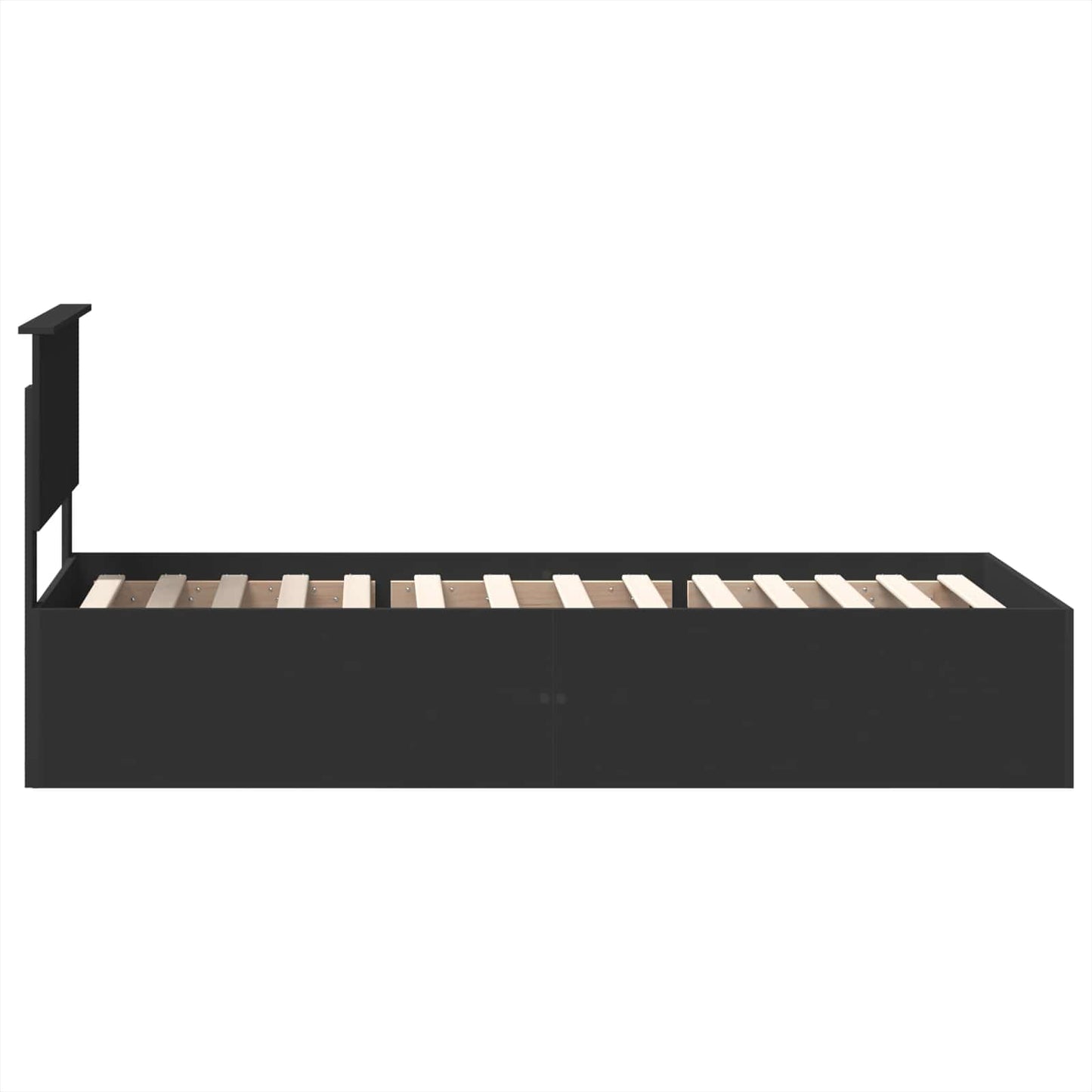 Bed Frame with Headboard Black 100 x 200 cm Engineered Wood