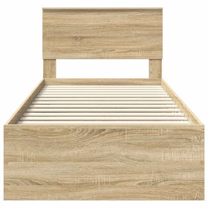 Bed Frame Sonoma Oak 100 x 200 cm Engineered Wood