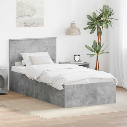 Bed Frame Concrete Grey 100 x 200 cm Engineered Wood