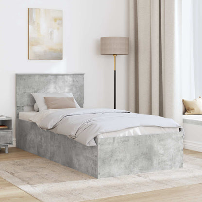 Bed Frame Concrete Grey 100 x 200 cm Engineered Wood
