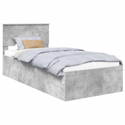 Bed Frame Concrete Grey 100 x 200 cm Engineered Wood