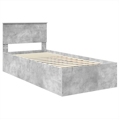 Bed Frame Concrete Grey 100 x 200 cm Engineered Wood