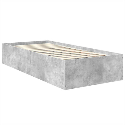 Bed Frame Concrete Grey 100 x 200 cm Engineered Wood