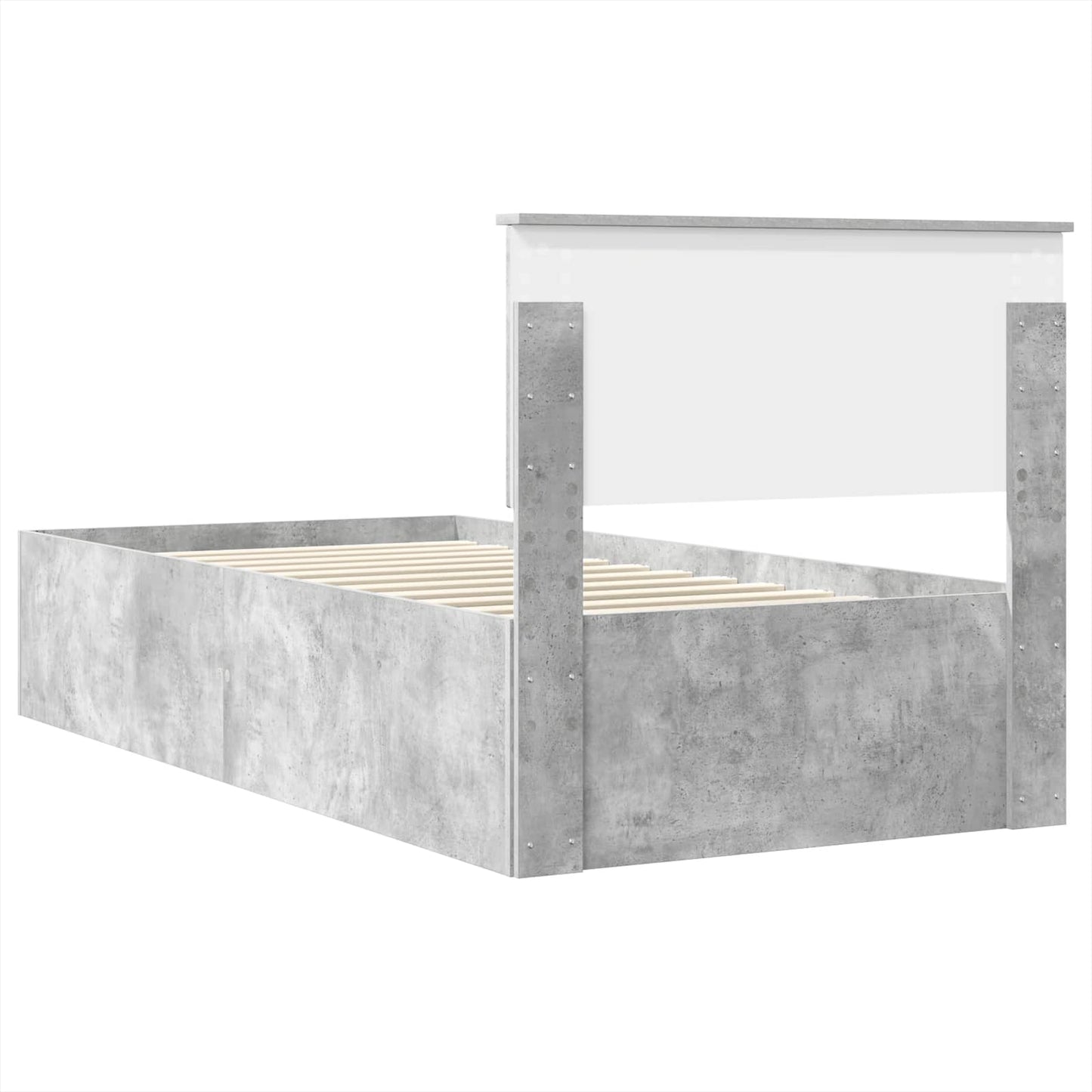 Bed Frame Concrete Grey 100 x 200 cm Engineered Wood