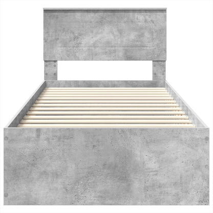 Bed Frame Concrete Grey 100 x 200 cm Engineered Wood