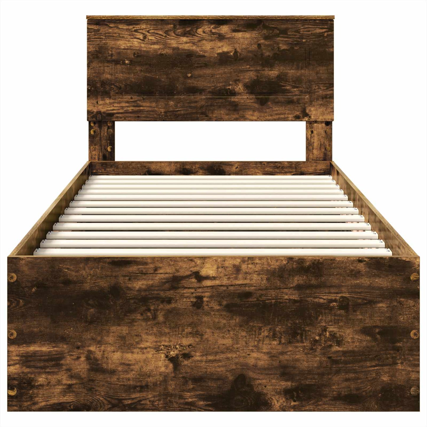 Bed Frame Smoked Oak 100 x 200 cm Engineered Wood