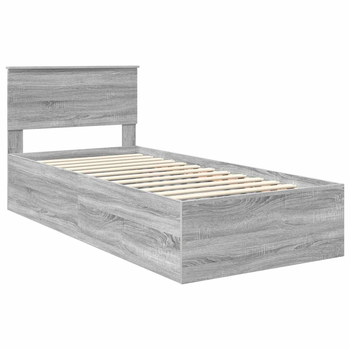 Bed Frame Grey Sonoma 100 x 200 cm Engineered Wood