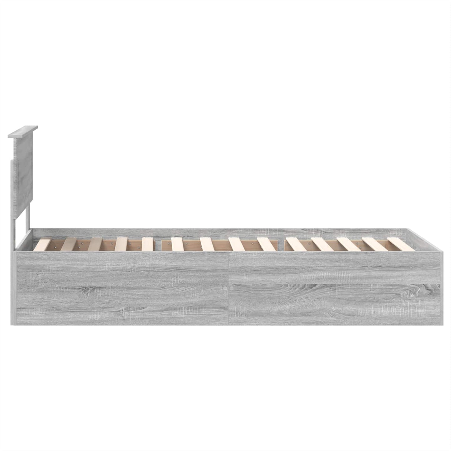 Bed Frame Grey Sonoma 100 x 200 cm Engineered Wood