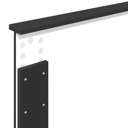 Bed Frame with Headboard Black 90 x 190 cm Engineered Wood