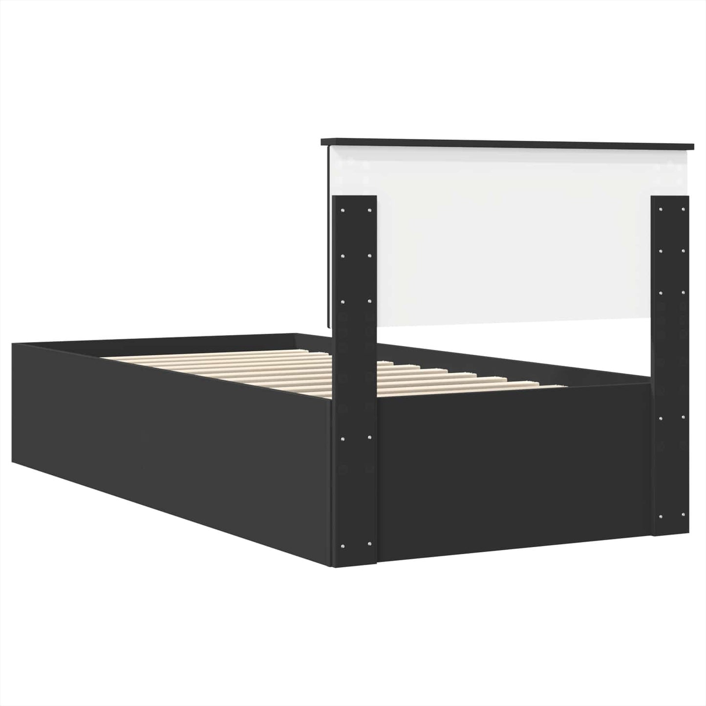 Bed Frame with Headboard Black 90 x 190 cm Engineered Wood