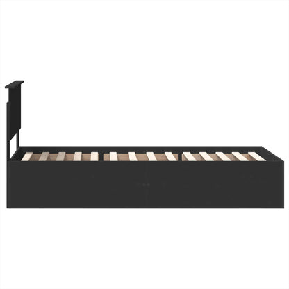 Bed Frame with Headboard Black 90 x 190 cm Engineered Wood