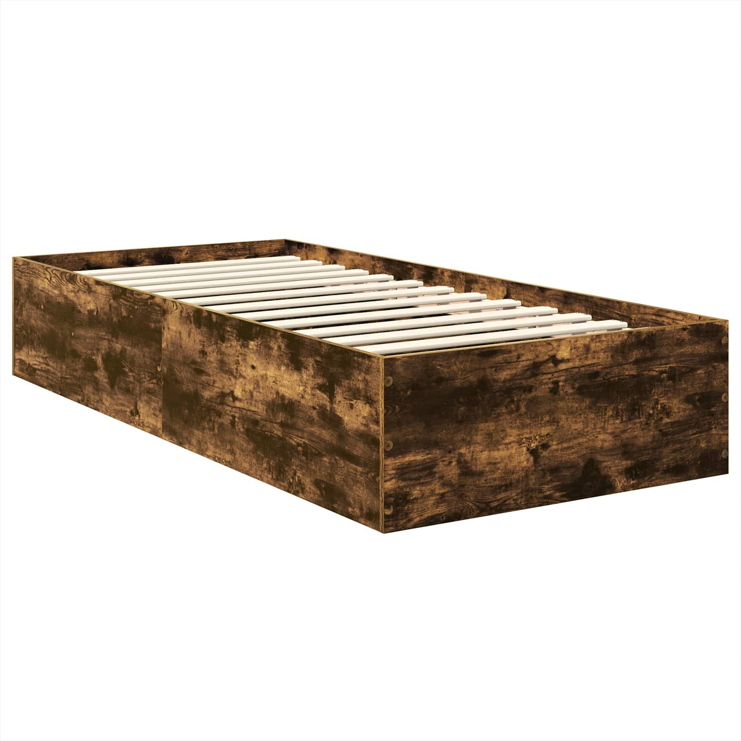 Bed Frame with Headboard Smoked Oak 90 x 190 cm Engineered Wood