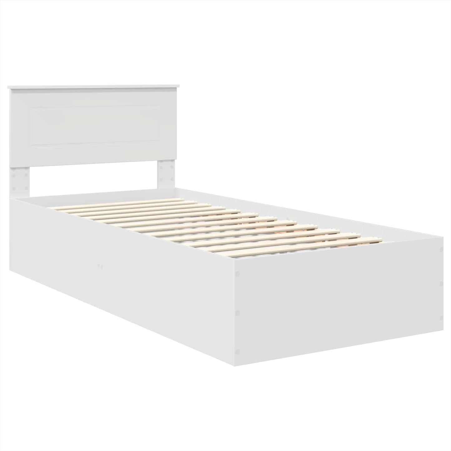 Bed Frame with Headboard White 75 x 190 cm Engineered Wood