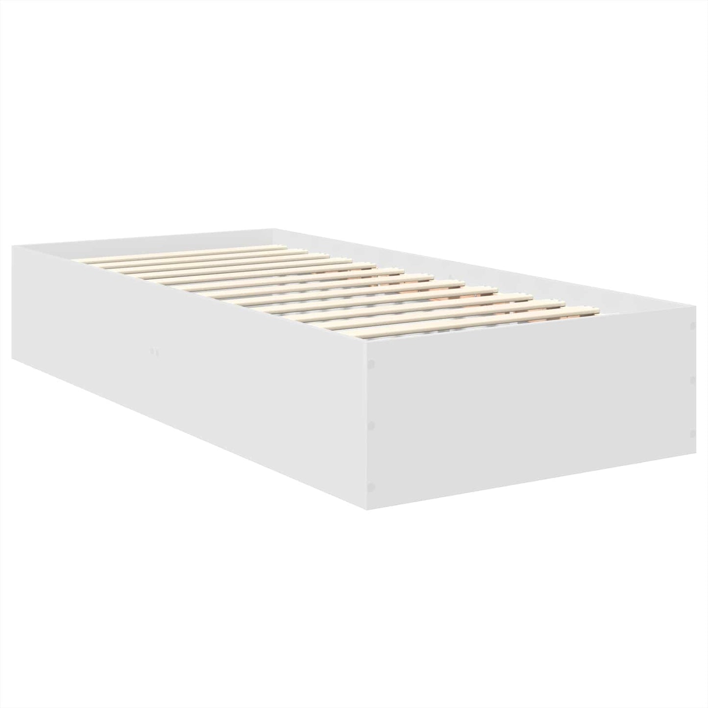 Bed Frame with Headboard White 75 x 190 cm Engineered Wood