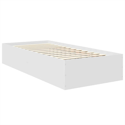 Bed Frame with Headboard White 75 x 190 cm Engineered Wood