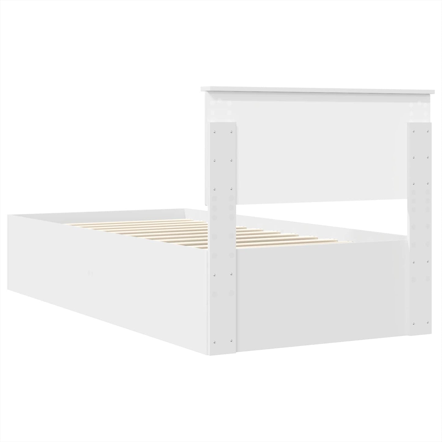 Bed Frame with Headboard White 75 x 190 cm Engineered Wood
