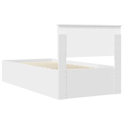 Bed Frame with Headboard White 75 x 190 cm Engineered Wood