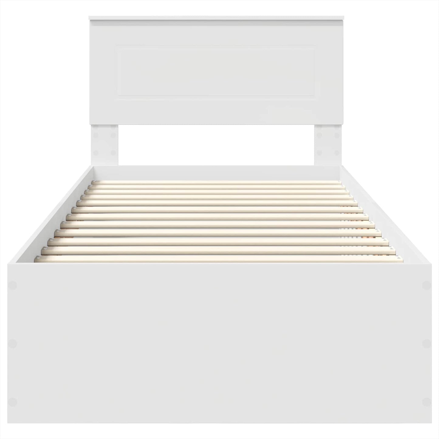Bed Frame with Headboard White 75 x 190 cm Engineered Wood
