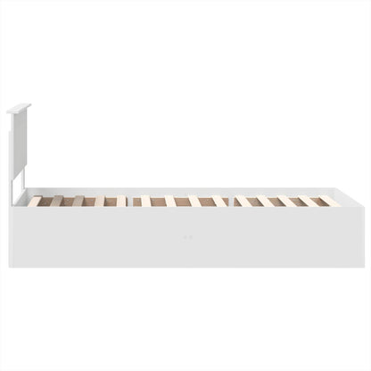 Bed Frame with Headboard White 75 x 190 cm Engineered Wood