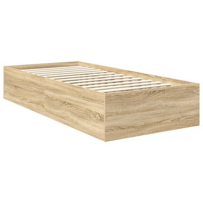 Bed Frame with Headboard Sonoma Oak 75 x 190 cm Engineered Wood