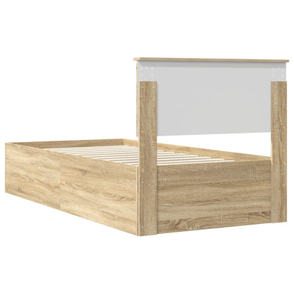 Bed Frame with Headboard Sonoma Oak 75 x 190 cm Engineered Wood