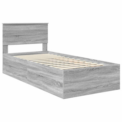 Bed Frame Grey Sonoma 75 x 190 cm Engineered Wood