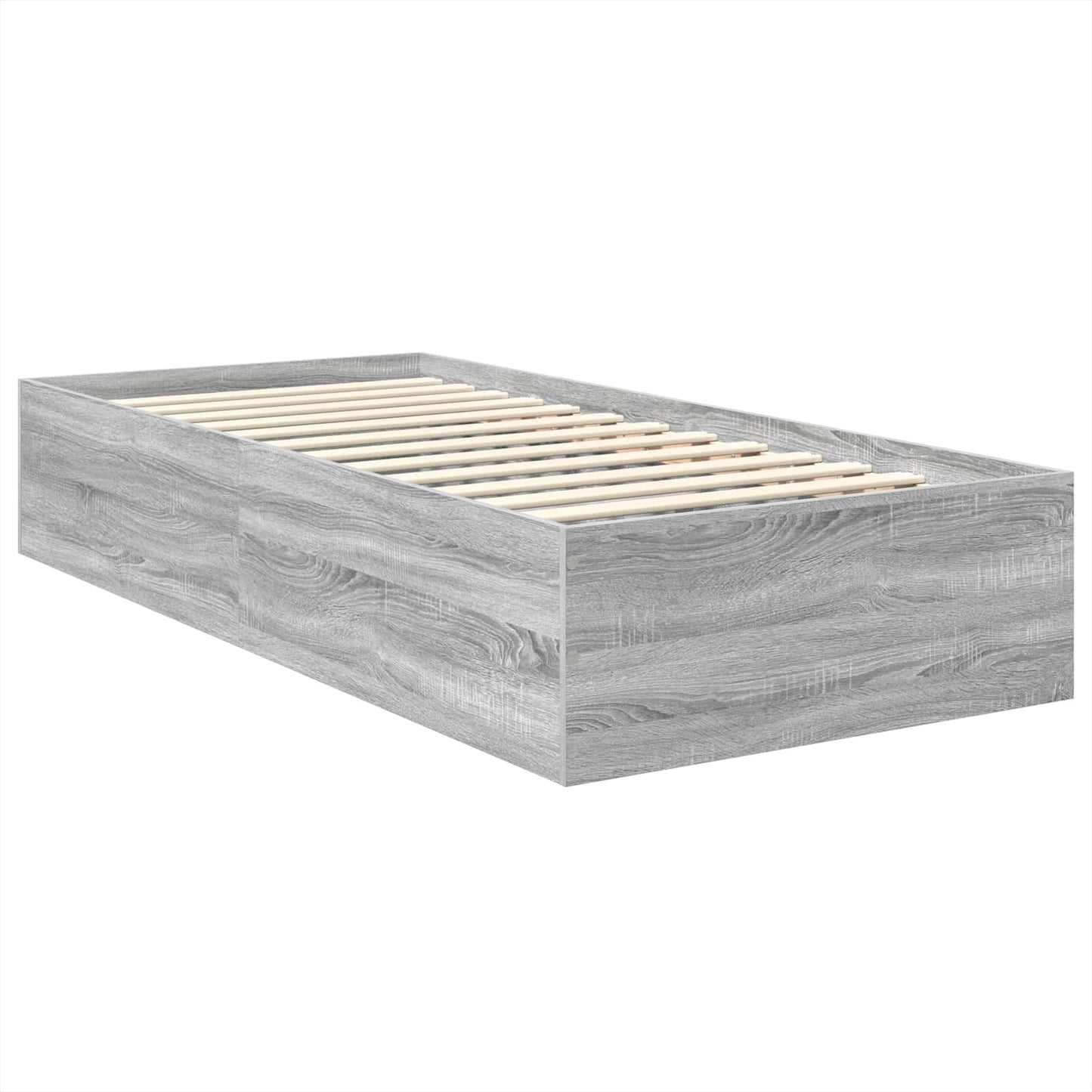 Bed Frame Grey Sonoma 75 x 190 cm Engineered Wood