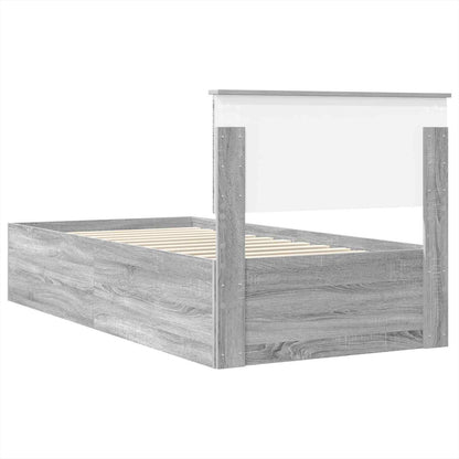 Bed Frame Grey Sonoma 75 x 190 cm Engineered Wood