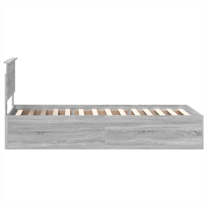 Bed Frame Grey Sonoma 75 x 190 cm Engineered Wood