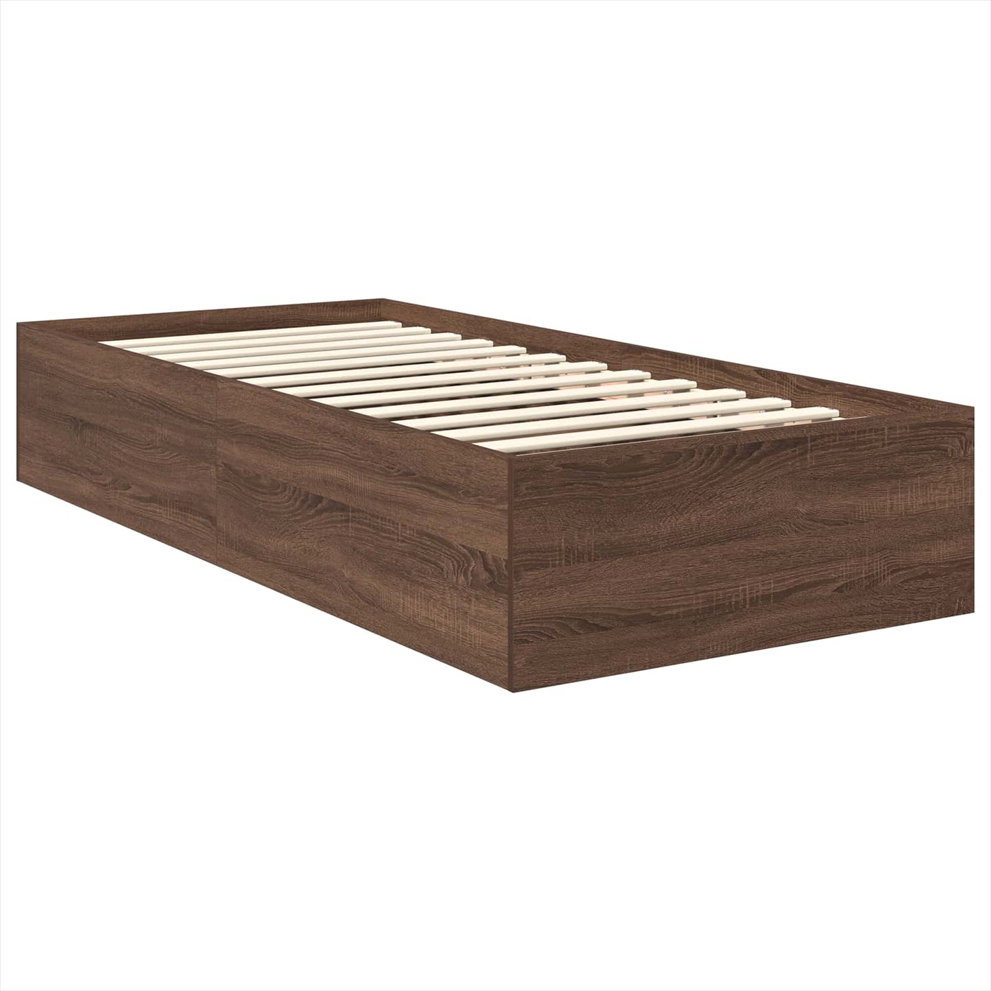 Bed Frame with Headboard Brown Oak 75 x 190 cm Engineered Wood