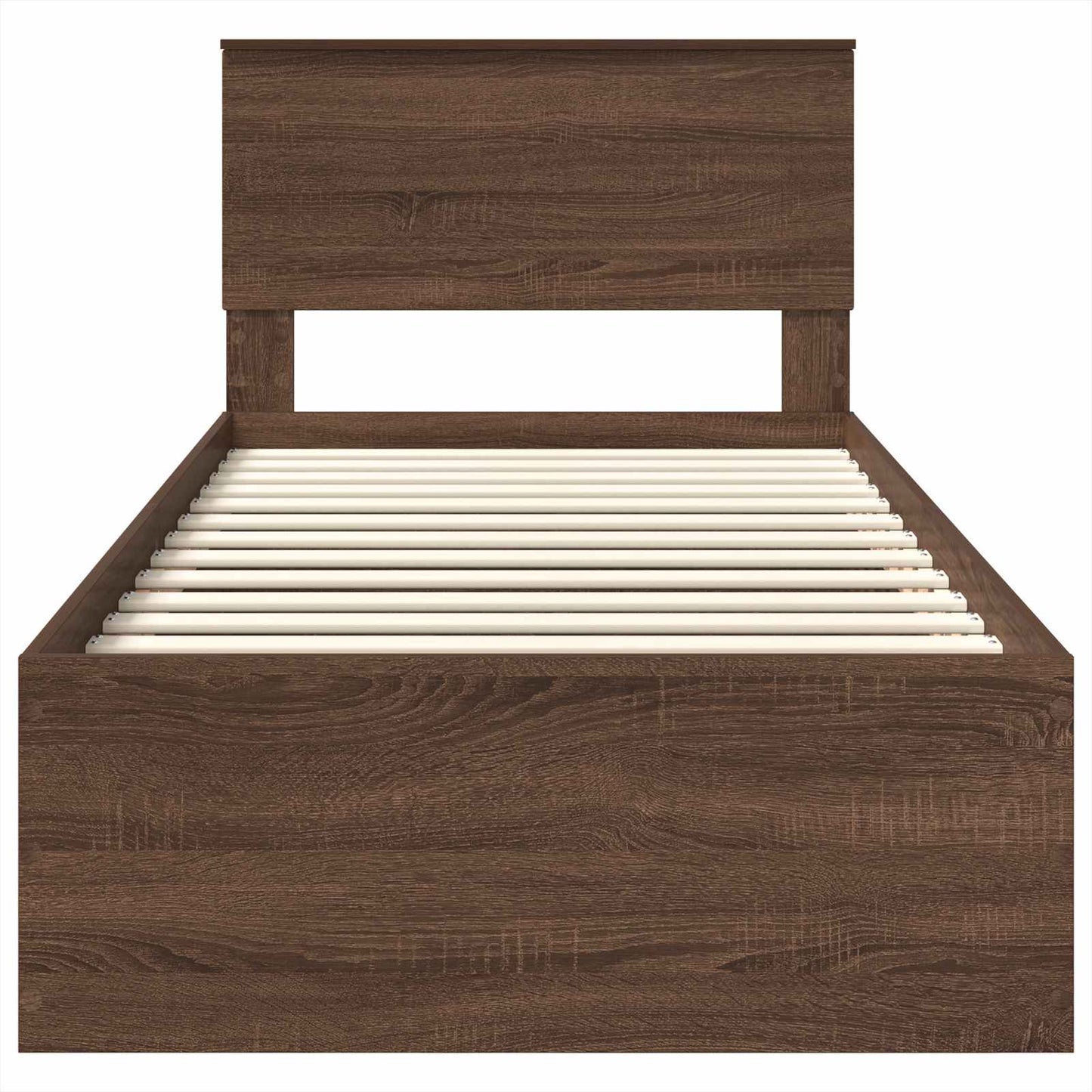 Bed Frame with Headboard Brown Oak 75 x 190 cm Engineered Wood