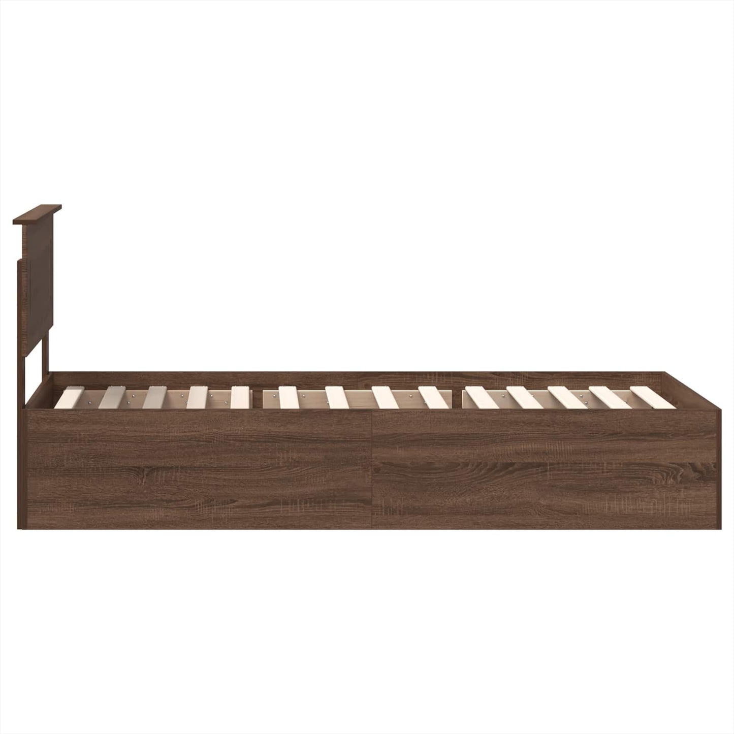 Bed Frame with Headboard Brown Oak 75 x 190 cm Engineered Wood