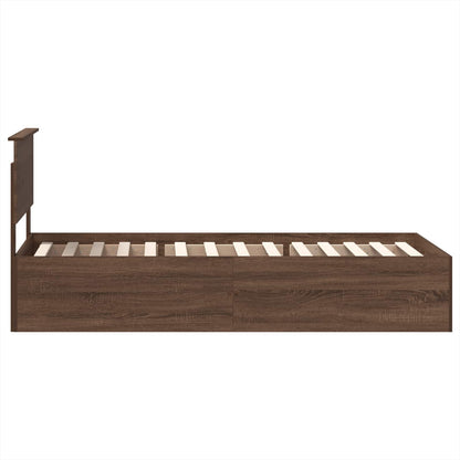 Bed Frame with Headboard Brown Oak 75 x 190 cm Engineered Wood