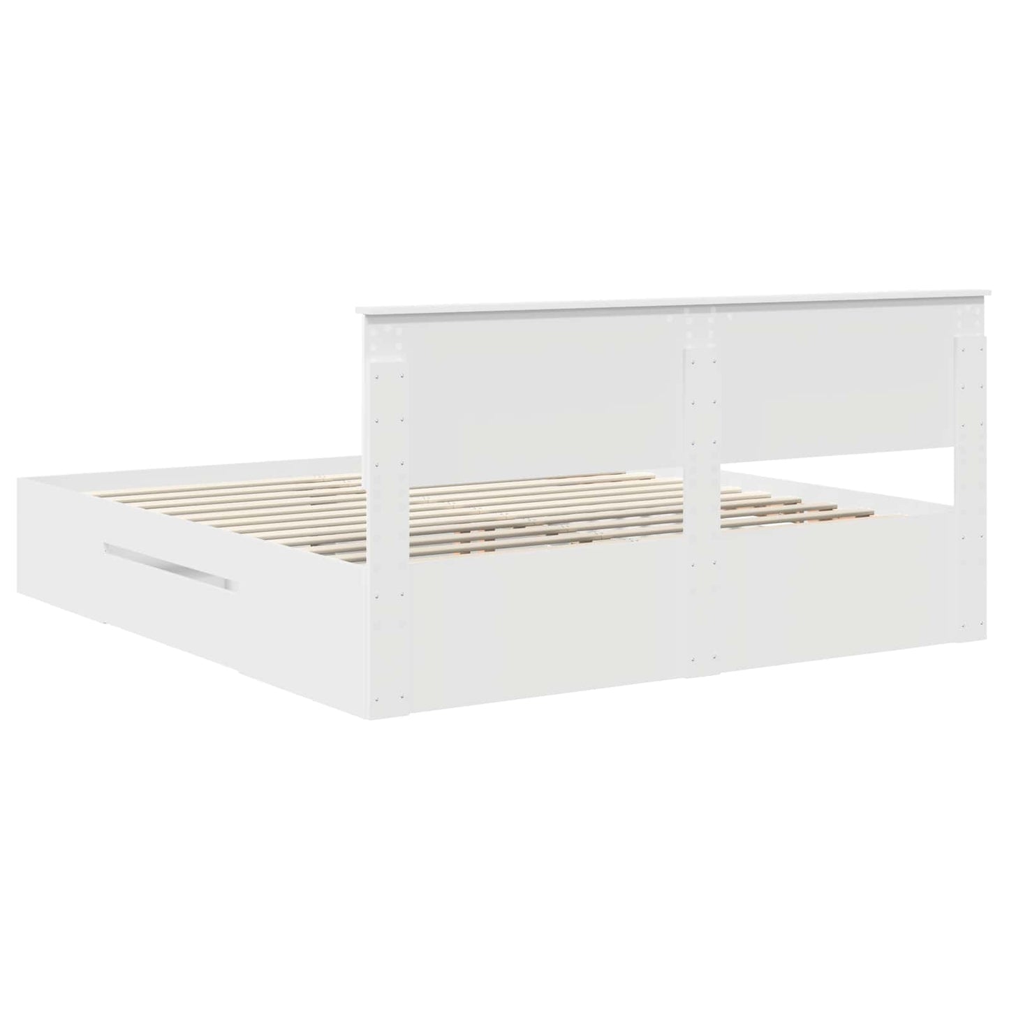 Bed Frame with Headboard White 200 x 200 cm Engineered Wood