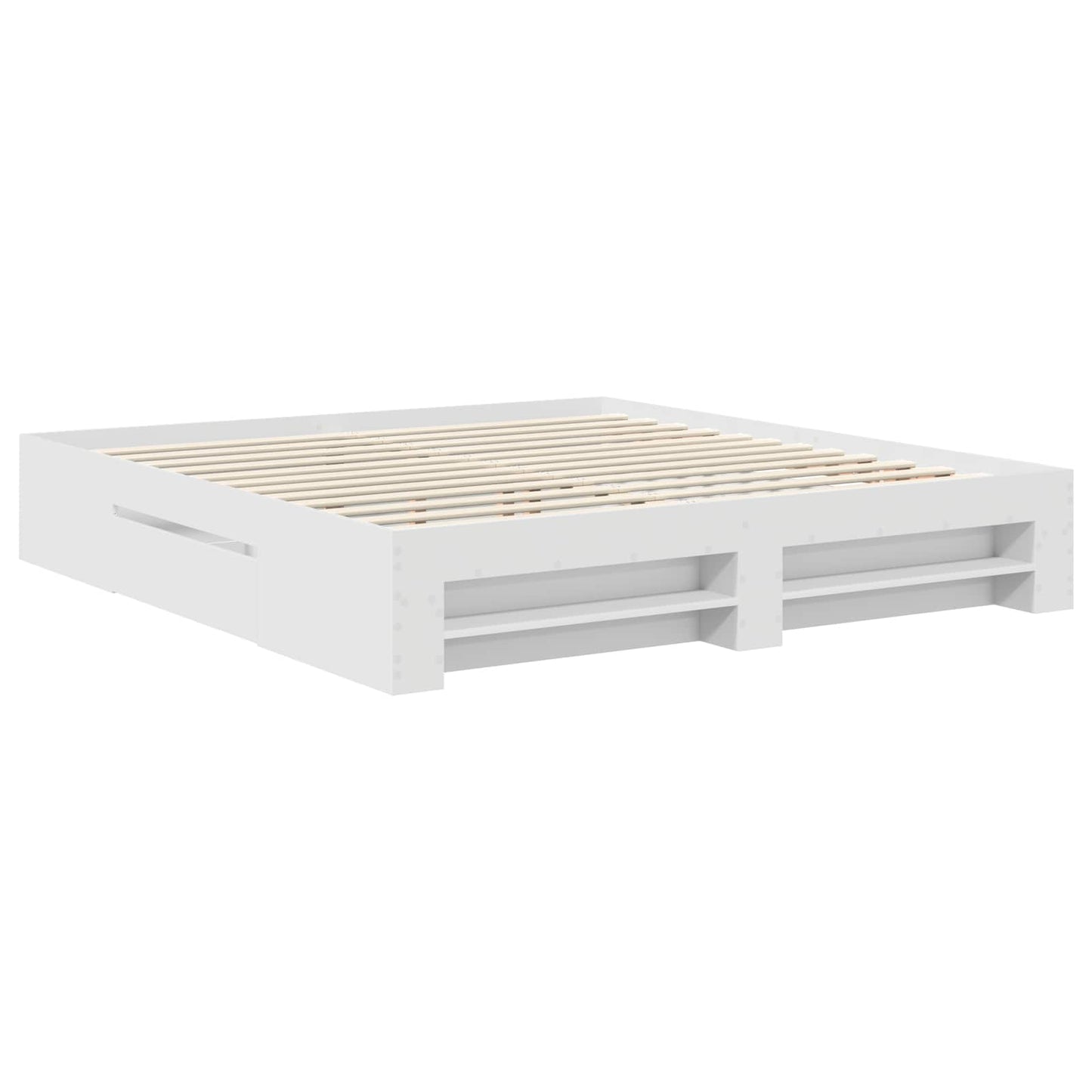 Bed Frame with Headboard White 180 x 200 cm Engineered Wood