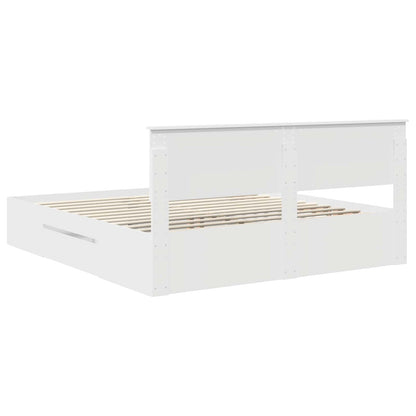 Bed Frame with Headboard White 180 x 200 cm Engineered Wood