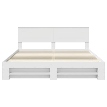 Bed Frame with Headboard White 180 x 200 cm Engineered Wood