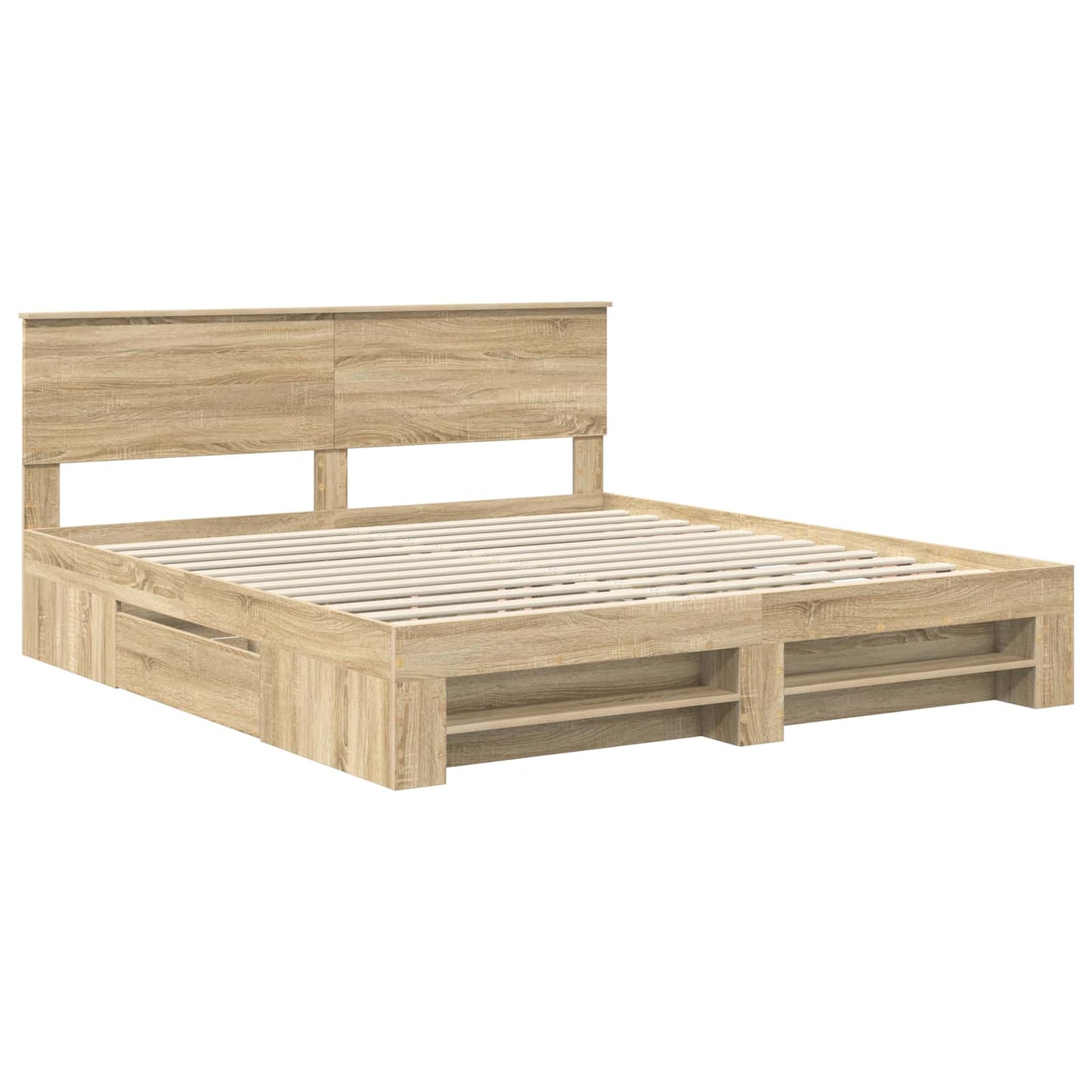 Bed Frame Sonoma Oak 180 x 200 cm Engineered Wood