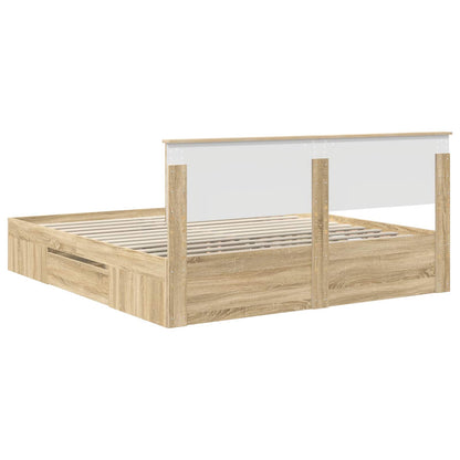Bed Frame Sonoma Oak 180 x 200 cm Engineered Wood