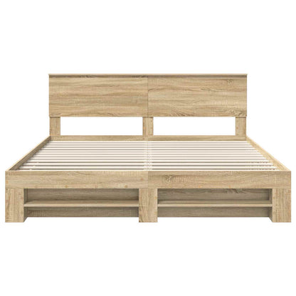 Bed Frame Sonoma Oak 180 x 200 cm Engineered Wood