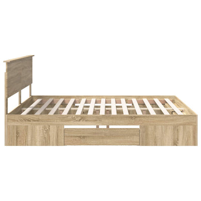 Bed Frame Sonoma Oak 180 x 200 cm Engineered Wood
