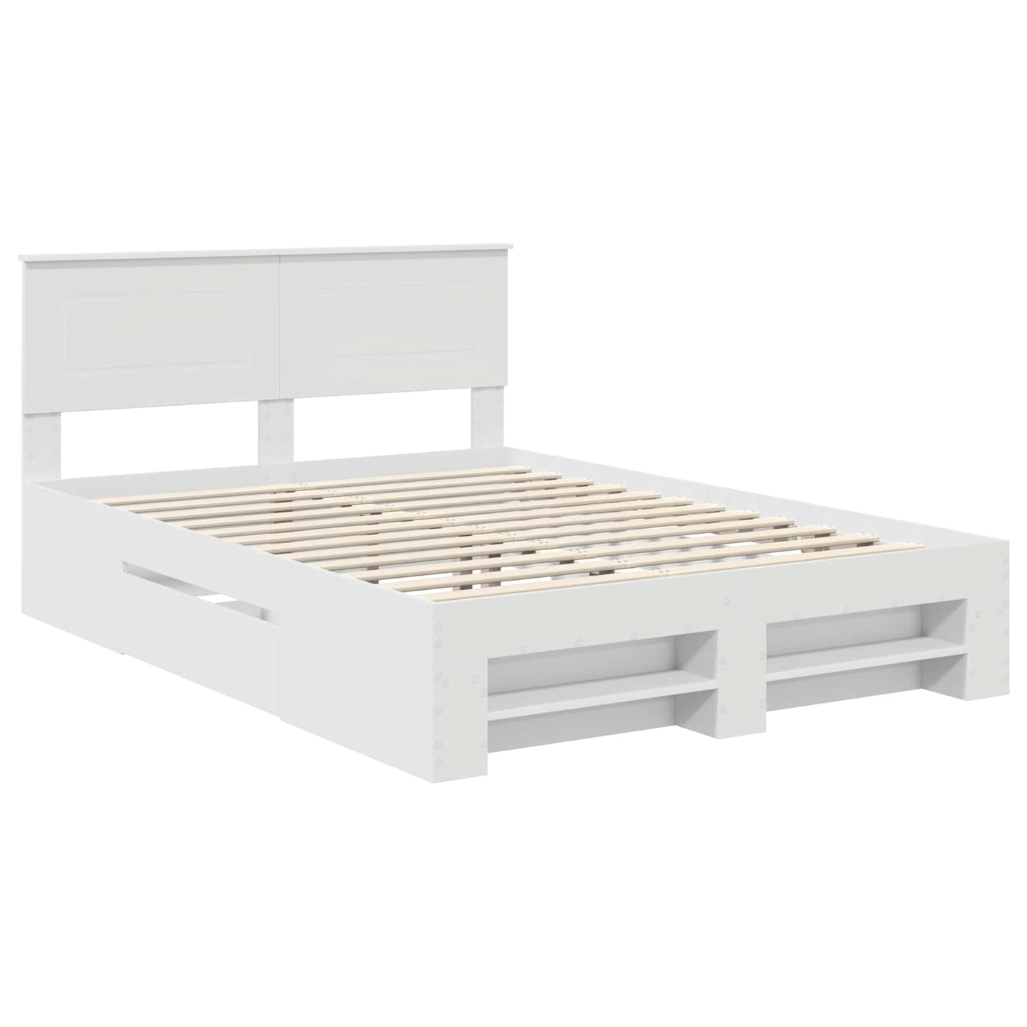 Bed Frame with Headboard White 150 x 200 cm Engineered Wood