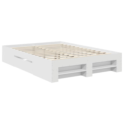 Bed Frame with Headboard White 150 x 200 cm Engineered Wood