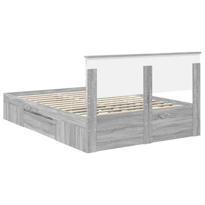 Bed Frame Grey Sonoma 150 x 200 cm Engineered Wood